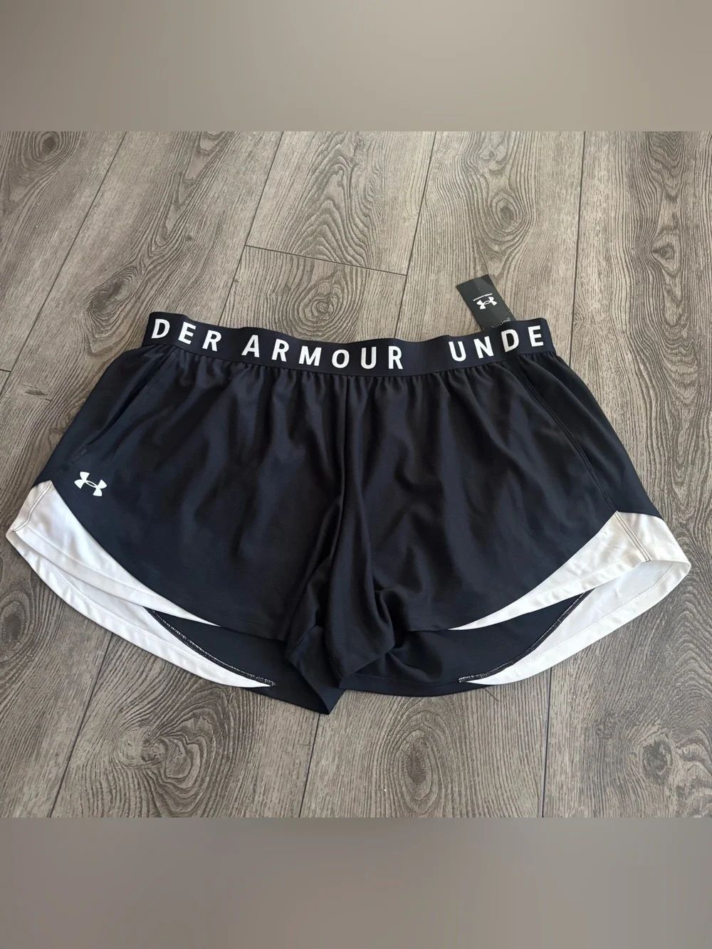 Under Armour Black and White Women's Running Shorts